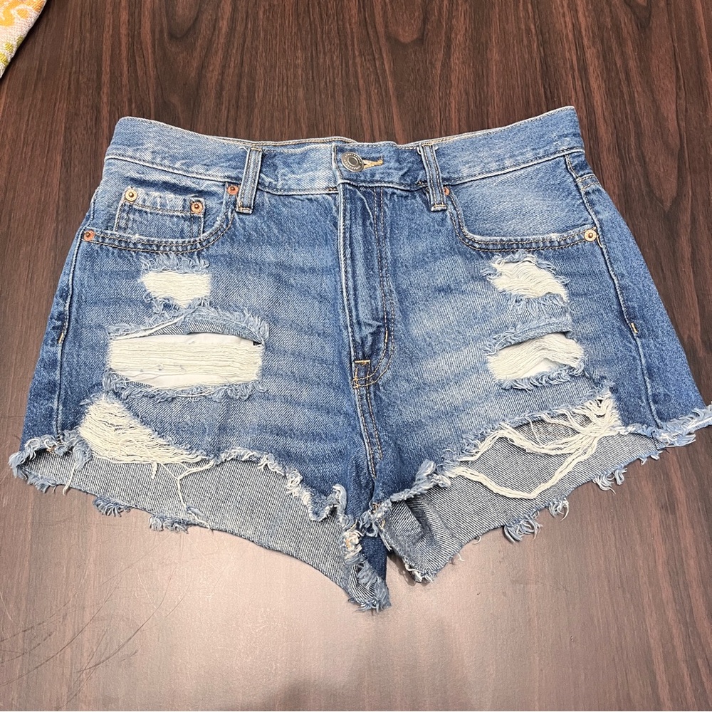 Aeropostale Blue Distressed Jean Shorts